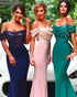 Fashion Sequined Bridesmaid Dresses Mermaid Off The Shoulder Wedding Party Gowns